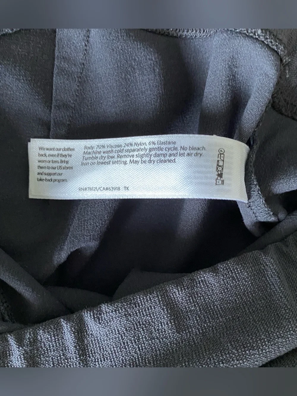 Eileen Fisher Pull-On Straight Leg Pants Dark Gray XS - Picture 6 of 9